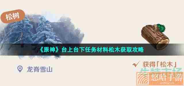 《原神》台上台下任务材料松木获取攻略